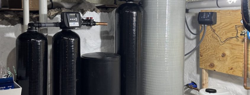 residential water softener system installed in a St. Charles Illinois home