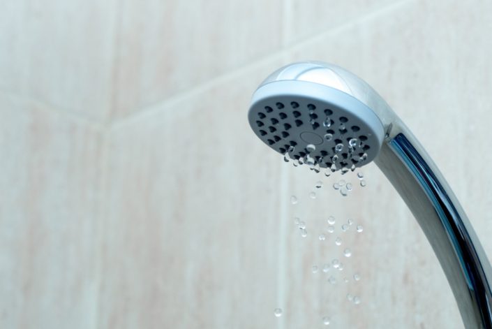 Shower head with low water stream.