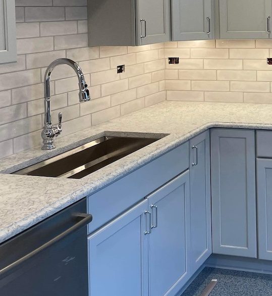 New plumbing sink fixtures installed in Elgin IL bathroom by Fox Valley Plumbing